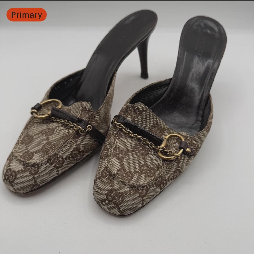 Vintage Gucci GG Logo Mules with Horsebit